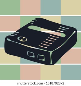 Retro Doodle Video Game Icon Vector Illustration