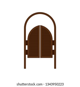Retro door on white background. Vector illustration.