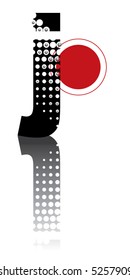 retro dots abstract zen alphabet design (vector) - part of a complete set