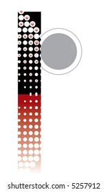 retro dots abstract zen alphabet design (vector) - part of a complete set