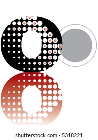 retro dots abstract zen alphabet design (vector) - part of a complete set