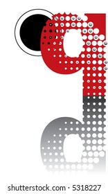 retro dots abstract zen alphabet design (vector) - part of a complete set