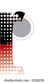 retro dots abstract zen alphabet design (vector) - part of a complete set