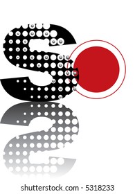 retro dots abstract zen alphabet design (vector) - part of a complete set