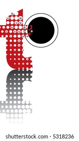 retro dots abstract zen alphabet design (vector) - part of a complete set