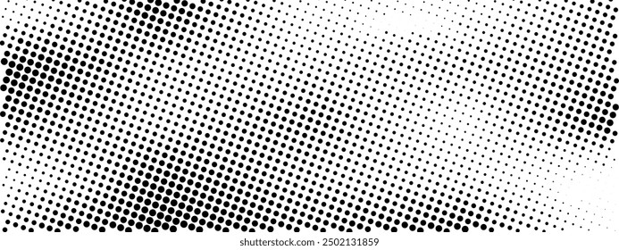 Retro dotted background. Halftone dotes texture. Black and white screen wallpaper. Vector gritty backdrop.