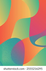  Retro Dynamic Abstract Gradient in Bold Hues. Abstract gradient background with flowing. Subtle grainy texture adds a retro, dynamic effect vector illustration