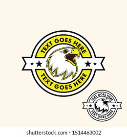 Retro eagle hawk patch emblem template