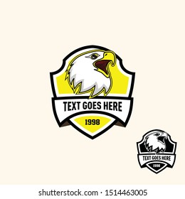 Retro eagle hawk patch emblem template