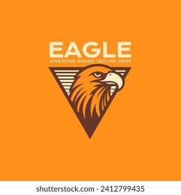 Ilustración vectorial del logotipo de la cabeza del águila retro. Identidad de marca corporativa profesional de mascota animal de época.