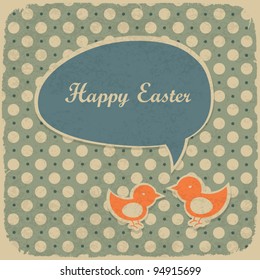 Retro easter background, vector illustration.