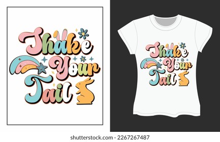 Retro Easter Day SVG T-shirt Design.  Retro Easter Sublimation Design. 