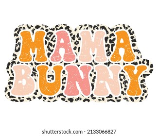 Retro Easter Mama Bunny Leopard print Design Set