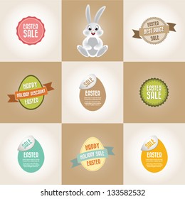 Retro easter sale banners and tags 2
