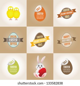 Retro easter sale banners and tags 1