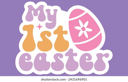 Retro Easter Sticker Bundle, Single Designs