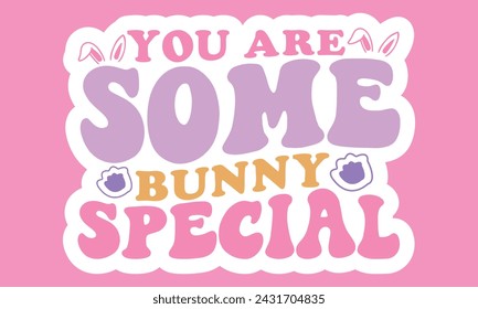 Retro Easter Sticker EPS Bundle , Single Designs