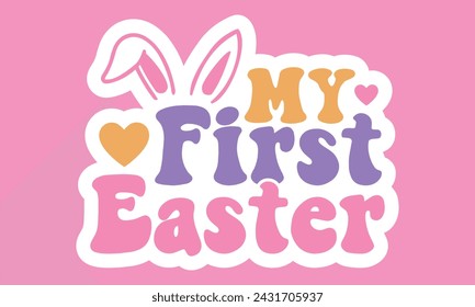 Retro Easter Sticker EPS Bundle, Single
Design