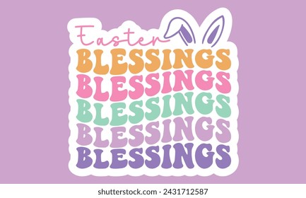Retro Easter Sticker EPS Bundle, Single
designs