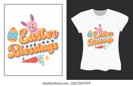 Retro Easter Sublimation Design. Retro Easter Day SVG T-shirt Design.