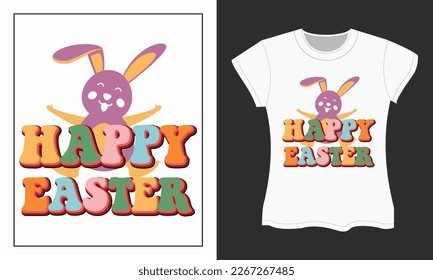 Retro Easter Sublimation Design. Retro Easter Day SVG T-shirt Design.