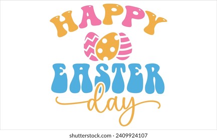 Retro Easter T shirt Design Bundle, Easter Retro Design Template. Easter Design.