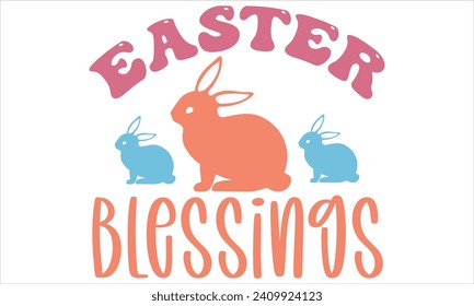 Retro Easter T shirt Design Bundle, Easter Retro Design Template. Easter Design.