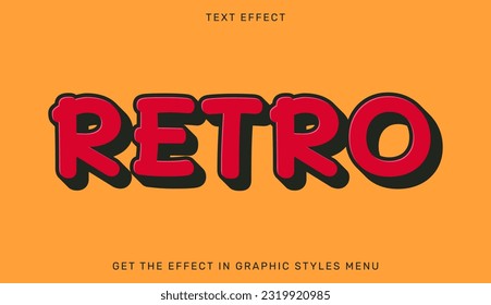 Retro editable text effect in 3d style. Text emblem for advertising, branding and business logo