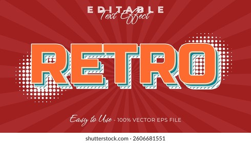 Retro Editable Text Effect, Font Style on graphic style