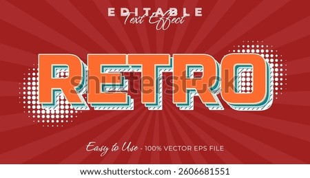 Retro Editable Text Effect, Font Style on graphic style