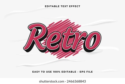efecto de texto editable retro. Efecto de texto de Vector minimalista.