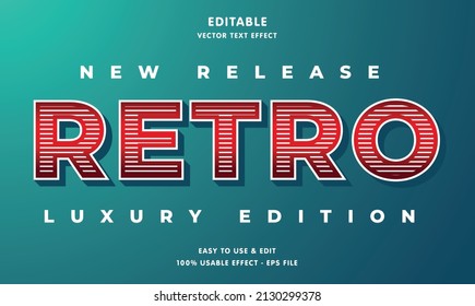 retro editable text effect with modern and simple style, usable for logo or campaign title