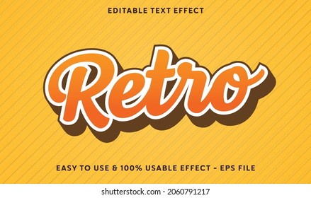 Retro Editable Text Effect Template With Abstract Style Use For Business Brand And Company Logo