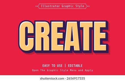 Retro Editable Text Effect – Vector Font Style