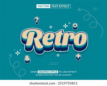 retro editable text, font effect, 3d text for title
