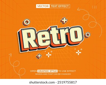 retro editable text, font effect, 3d text for title