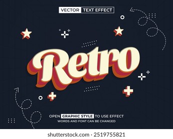 retro editable text, font effect, 3d text for title