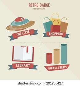 Retro education & business icons,vector