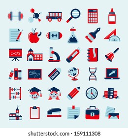 Retro education icons set,back to school