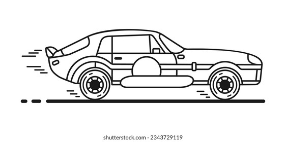 Retro Electric Car Clipart EPS
