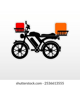 retro electric delivery bike silhouette