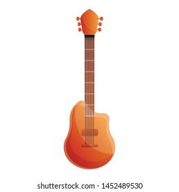 Retro electric guitar icon. Cartoon of retro electric guitar vector icon for web design isolated on white background
