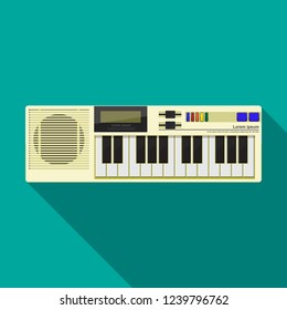 Retro electric piano vector flat design.