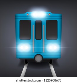 Retro Electric Train Wagon Or Subway. EPS10 Vector