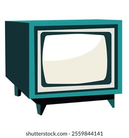 Retro electronic device with a picture tube. Vector illustration.