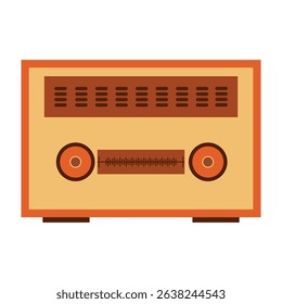 Retro electronic devices and vintage communication tools icons