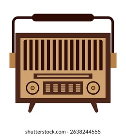 Retro electronic devices and vintage communication tools icons