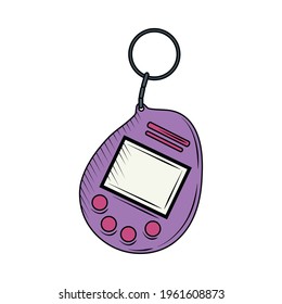 retro electronic toy tamagochi isolated