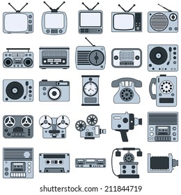 Retro electronic vector icons