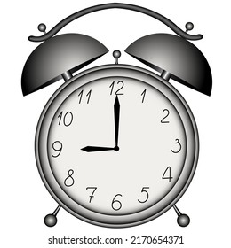 Retro, elegant, gray alarm clock